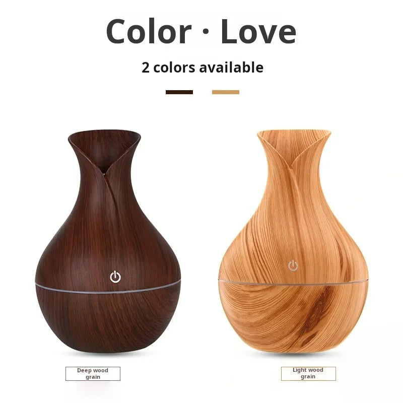 Mini Portable Ultrasonic Humidifier Wood Grain Design for Desktop Bedroom Student Office Quiet Home Car Use New Model