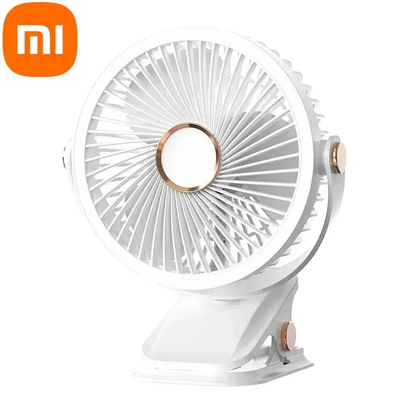 Xiaomi Portable Desktop Fan 3 Wind Speed Quiet Rechargeable Clip-on Air Circulator Wireless Hung Fan With LED Light Camping Home