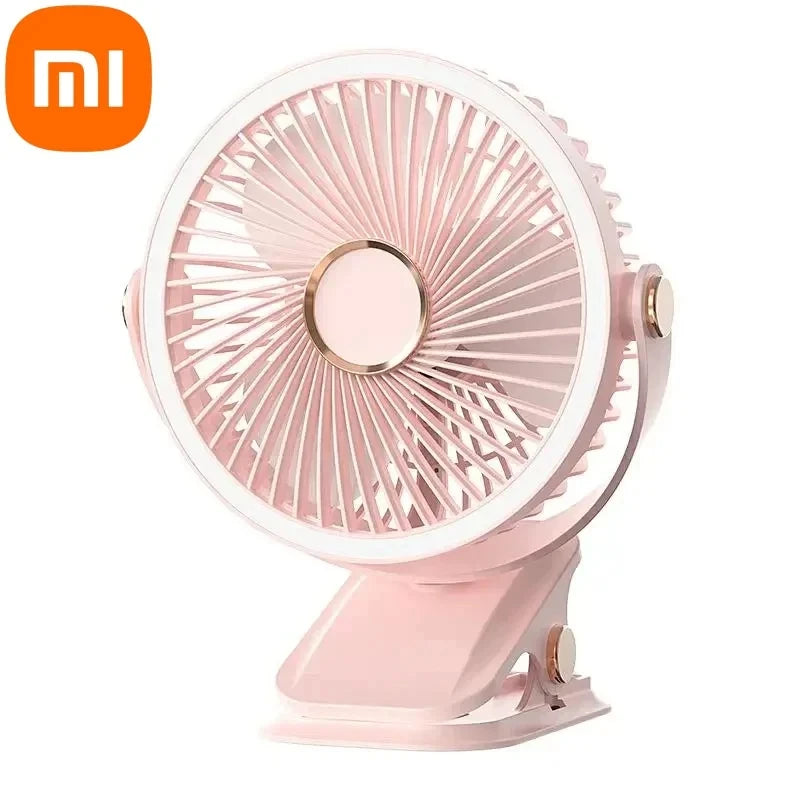 Xiaomi Portable Desktop Fan 3 Wind Speed Quiet Rechargeable Clip-on Air Circulator Wireless Hung Fan With LED Light Camping Home