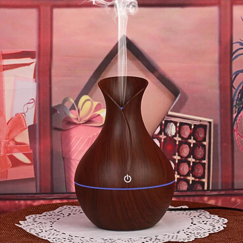 Mini Portable Ultrasonic Humidifier Wood Grain Design for Desktop Bedroom Student Office Quiet Home Car Use New Model