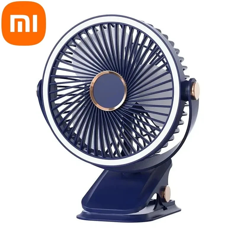 Xiaomi Portable Desktop Fan 3 Wind Speed Quiet Rechargeable Clip-on Air Circulator Wireless Hung Fan With LED Light Camping Home